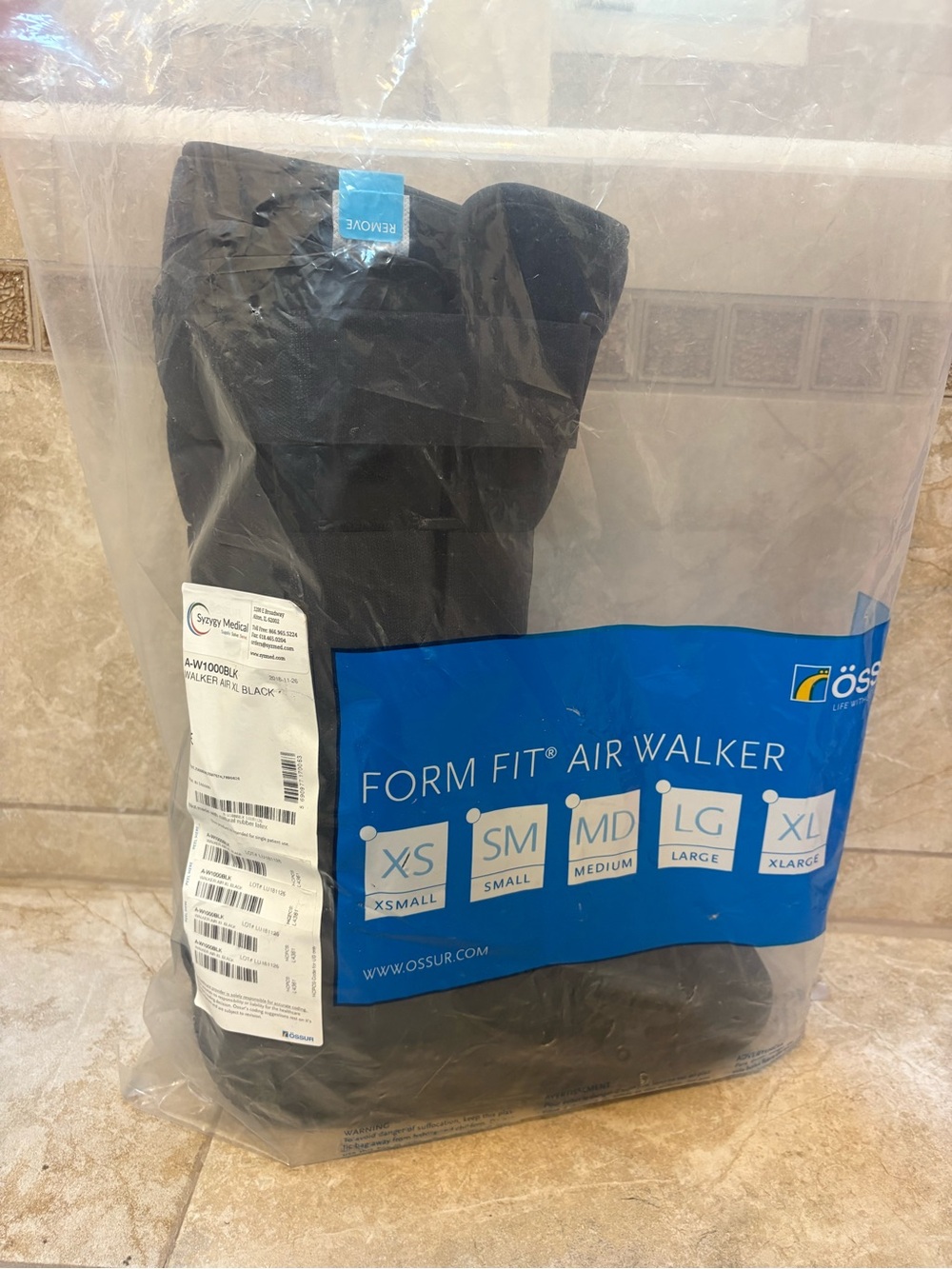 FORM FIT Medical Walking Boot Brace OSSUR Formfit Air Walker Lowtop XLARGE